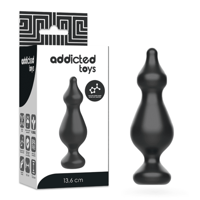 Plug anale 13,6 cm Progressivo nero silicone soft touch medicale giochi anali in prodotto Erosdom - Palmi, commercioVirtuoso.it