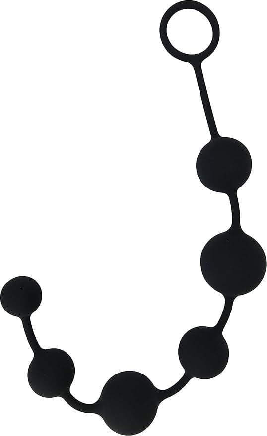 Catena Palle anali 40 cm con 6 balls nero silicone diamtro max 3,8 cm in prodotto Erosdom - Palmi, commercioVirtuoso.it