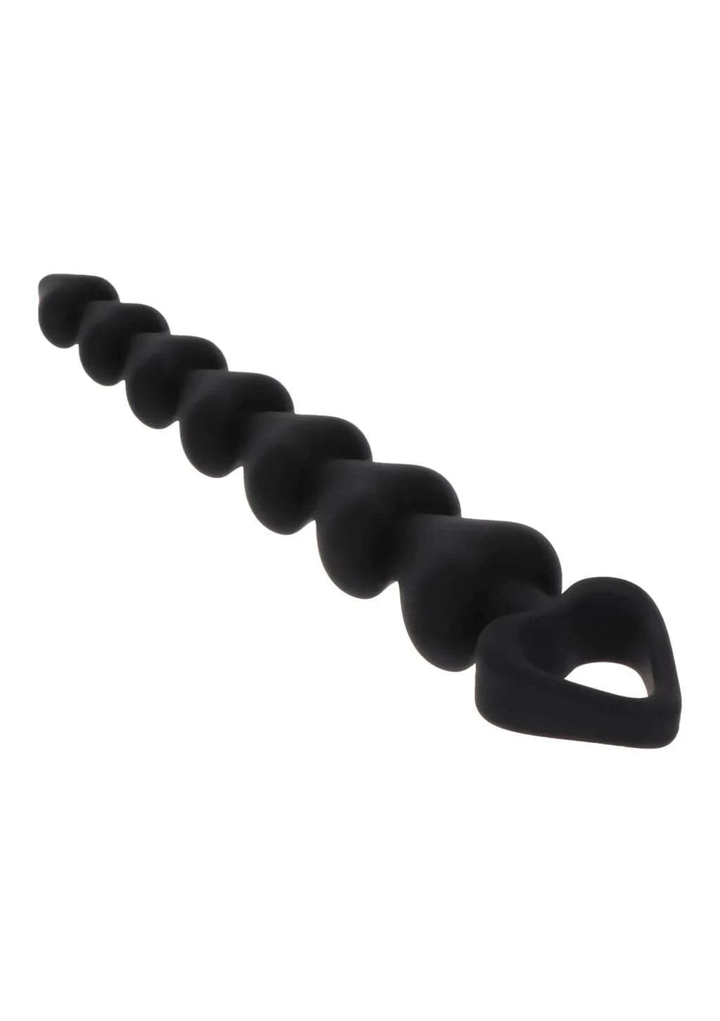 Stimolatore anale Progressivo a cuore nero 21,5 cm a cuori perle anali silicone in prodotto Erosdom - Palmi, commercioVirtuoso.it