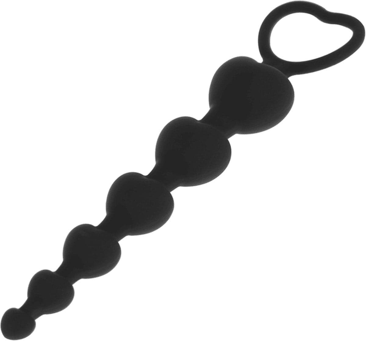 Stimolatore perle anali Progressivo nero a 6 cuori 18 cm nero loop estrazione in prodotto Erosdom - Palmi, commercioVirtuoso.it
