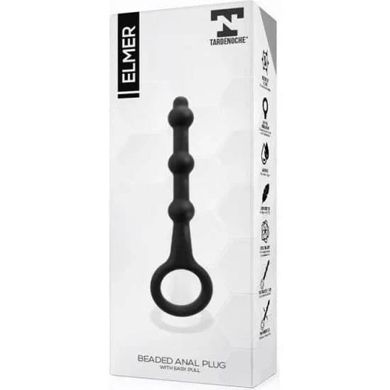 Stimolatore perle anali nero loop estrazione flessibile 13 cm silicone in prodotto Erosdom - Palmi, commercioVirtuoso.it