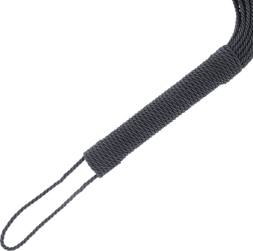 Frustino Flogger corda nero 50 cm circa fetish bondage BDSM sadomaso nero in prodotto Erosdom - Palmi, commercioVirtuoso.it