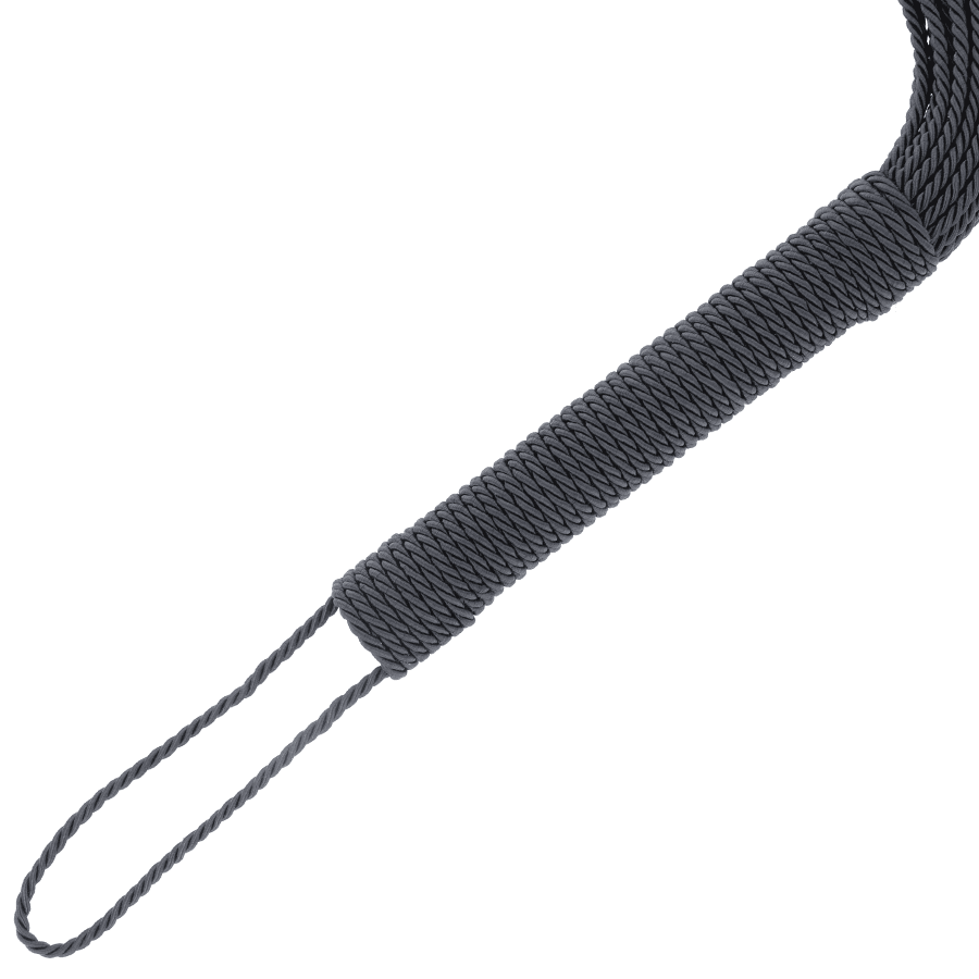 Frustino Flogger corda nero 50 cm circa fetish bondage BDSM sadomaso nero in prodotto Erosdom - Palmi, commercioVirtuoso.it