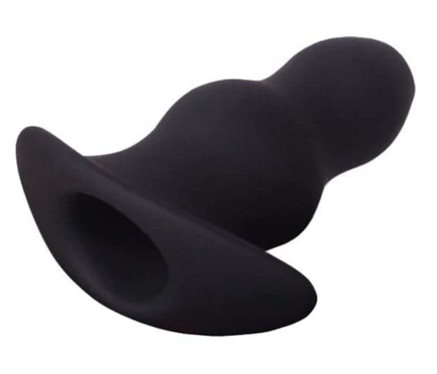 Tunnel anal plug nero cavo ampia base 8,5 cm circa ideale per riempimenti in prodotto Erosdom - Palmi, commercioVirtuoso.it