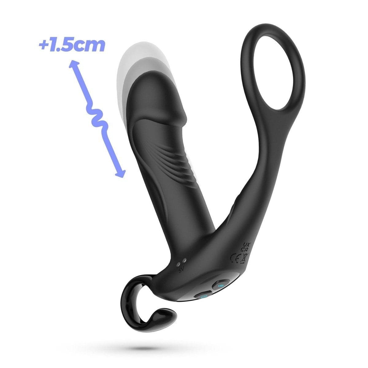 Stimolatore Vibro &amp; Spingo della prostata P spot + cockring nero telecomando in prodotto Erosdom - Palmi, commercioVirtuoso.it
