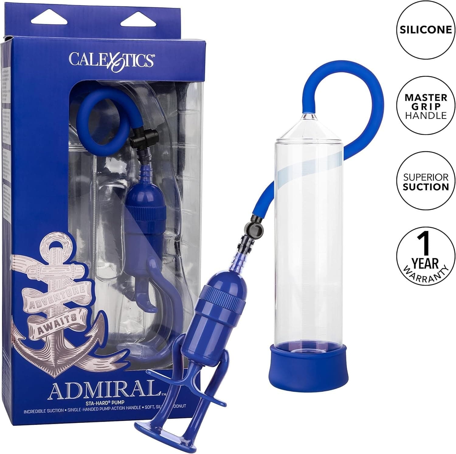 CalExotics Admiral Sta-Hard Pompa per erezione con maniglia Master-Grip in prodotto Erosdom - Palmi, commercioVirtuoso.it