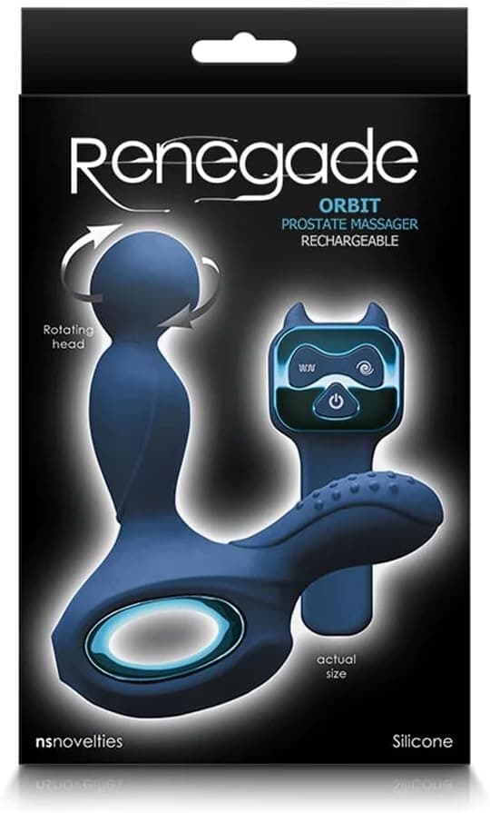 Stimolatore prostatico e perineo blu Premium Orbit caldo rotante vibrante