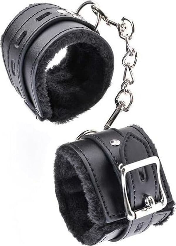 Fetish fantsies series cumfy cuffs manette con peluche nere bondage classiche in prodotto Erosdom - Palmi, commercioVirtuoso.it