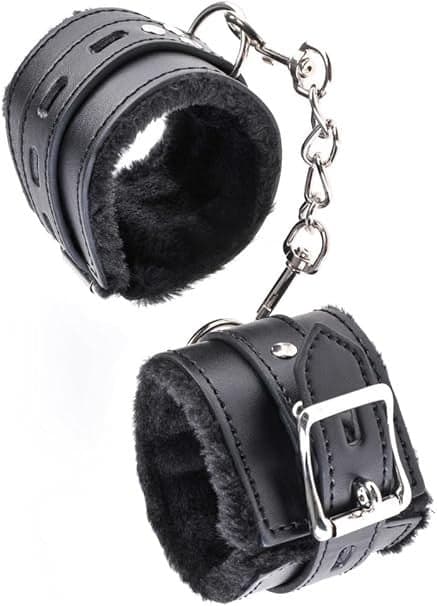 Fetish fantsies series cumfy cuffs manette con peluche nere bondage classiche in prodotto Erosdom - Palmi, commercioVirtuoso.it