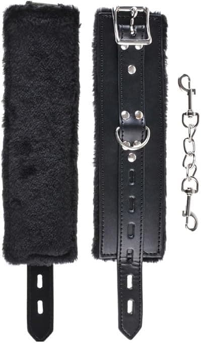 Fetish fantsies series cumfy cuffs manette con peluche nere bondage classiche in prodotto Erosdom - Palmi, commercioVirtuoso.it