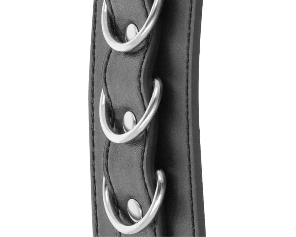 Darkness . manette pelle nera classic ideali per BDSM bondage fetish dominazione in prodotto Erosdom - Palmi, commercioVirtuoso.it