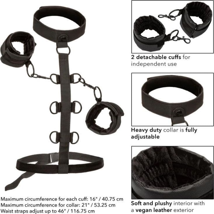 Set collare + manette + imbragoper bondage fetish BDSM scomponibile in prodotto Erosdom - Palmi, commercioVirtuoso.it