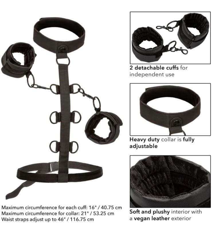 Set collare + manette + imbragoper bondage fetish BDSM scomponibile in prodotto Erosdom - Palmi, commercioVirtuoso.it
