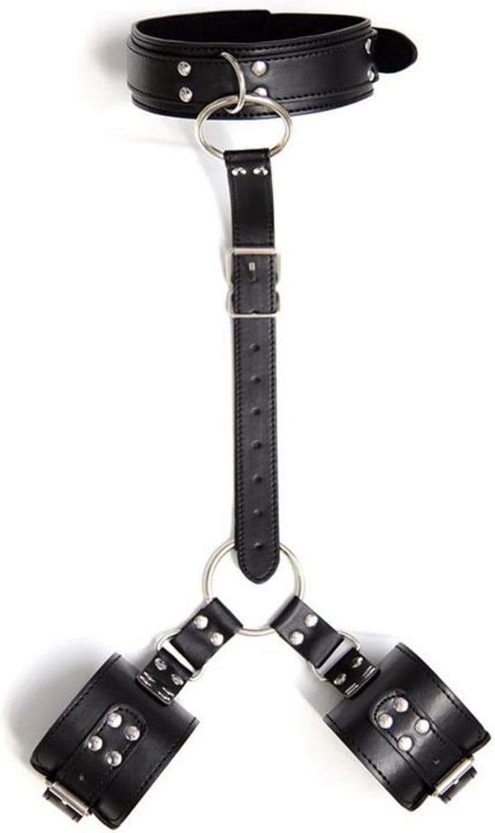 Latetobed BDSM line Set collare + manette per bondage fetish BDSM scomponibile in prodotto Erosdom - Palmi, commercioVirtuoso.it