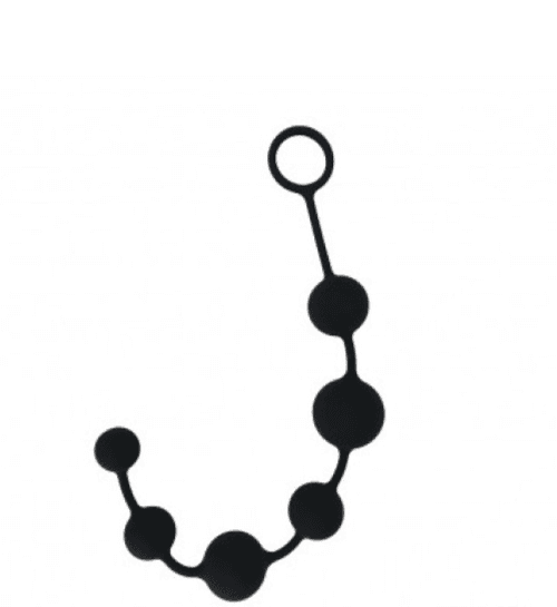 Catena Palle anali 40 cm con 6 balls nero silicone diamtro max 3,8 cm in prodotto Erosdom - Palmi, commercioVirtuoso.it