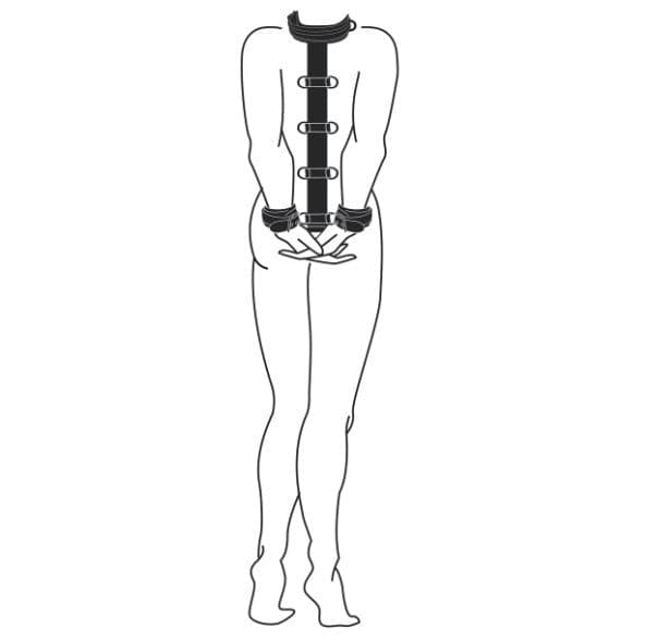 EasyToys Fetish Collection bondage collare blocco polsi e collo cinghia D-rings in prodotto Erosdom - Palmi, commercioVirtuoso.it