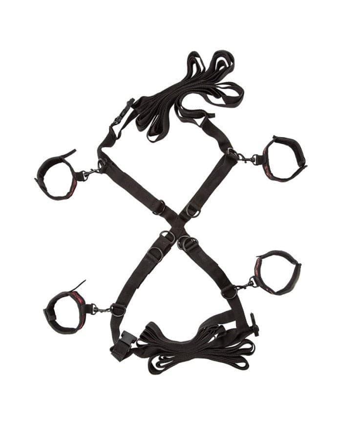 Set bondage da letto Premium Croce sul letto posizione a X 4 cinghie BDSM in prodotto Erosdom - Palmi, commercioVirtuoso.it