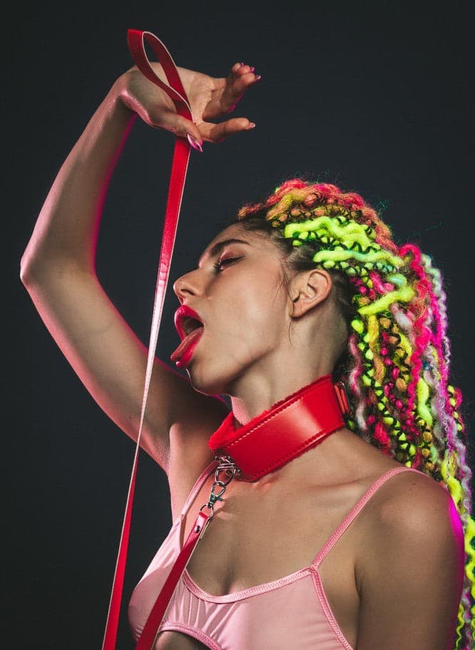 Collare con guinzaglio LOLA Games Party Hard – Collar “Circus” Rosso in prodotto Erosdom - Palmi, commercioVirtuoso.it