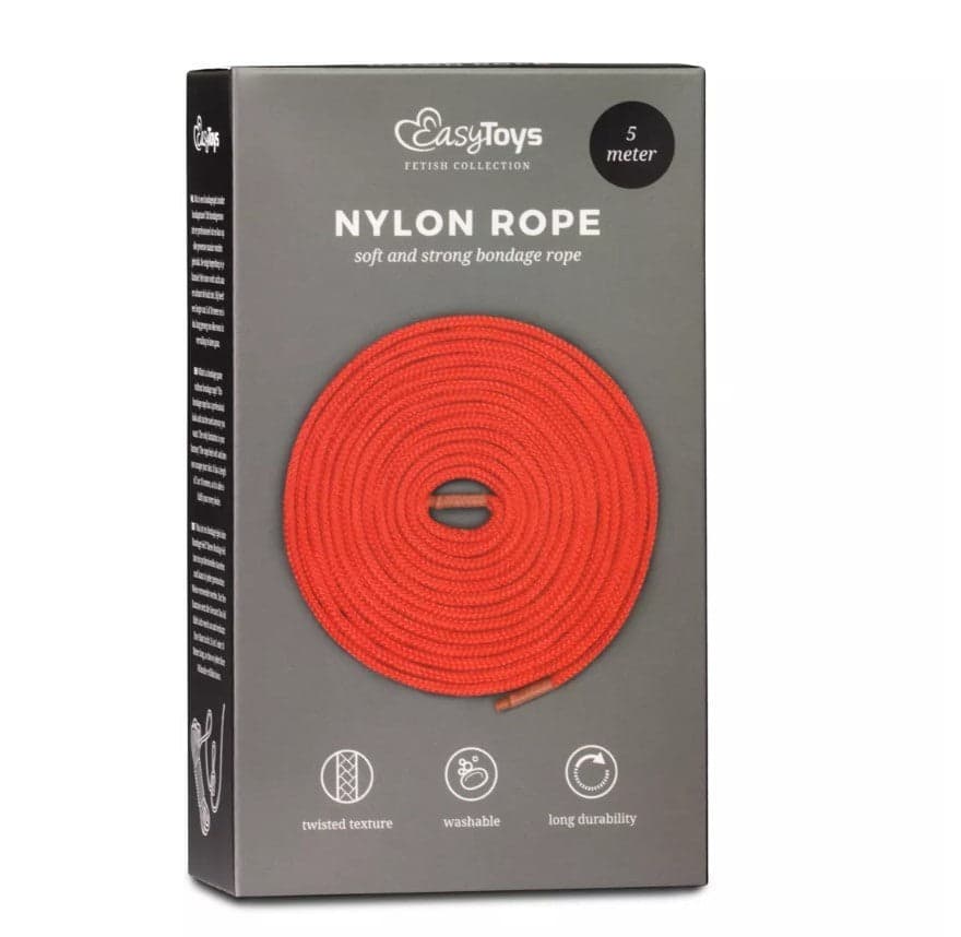 Corda Bondage Easytoys nylon 5 m ideale per legature rossa BDSM