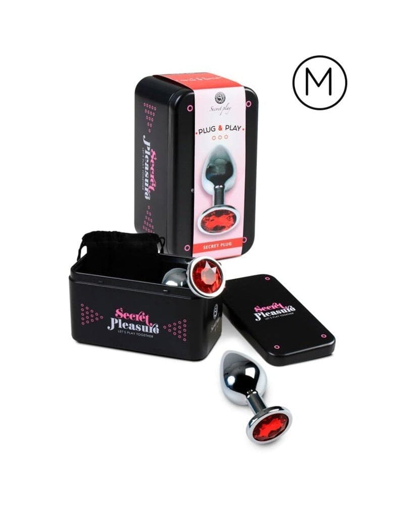 Premium plug anale Medium gioiello rosso confezione regalo Secret Pleasure in prodotto Erosdom - Palmi, commercioVirtuoso.it