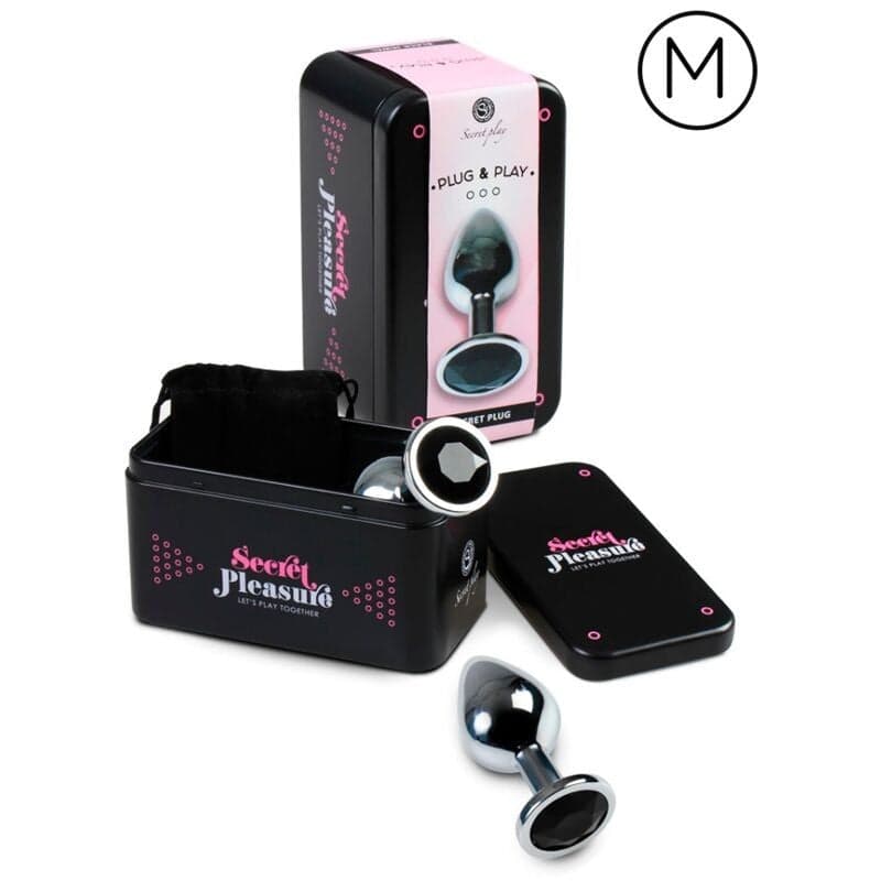 Premium plug anale Medium gioiello nero confezione regalo Secret Pleasure in prodotto Erosdom - Palmi, commercioVirtuoso.it