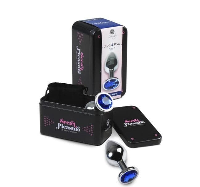 Premium plug anale Medium gioiello blu confezione regalo Secret Pleasure in prodotto Erosdom - Palmi, commercioVirtuoso.it