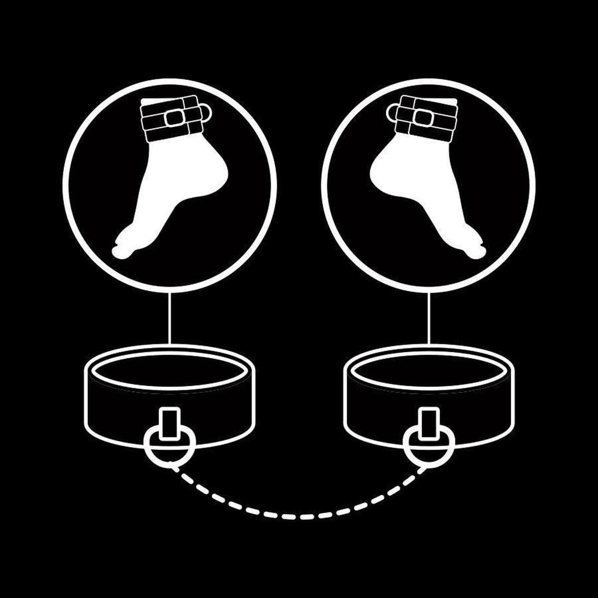 Fetish submissive cavigliere con catena regolabile morbida bondage BDSM in prodotto Erosdom - Palmi, commercioVirtuoso.it