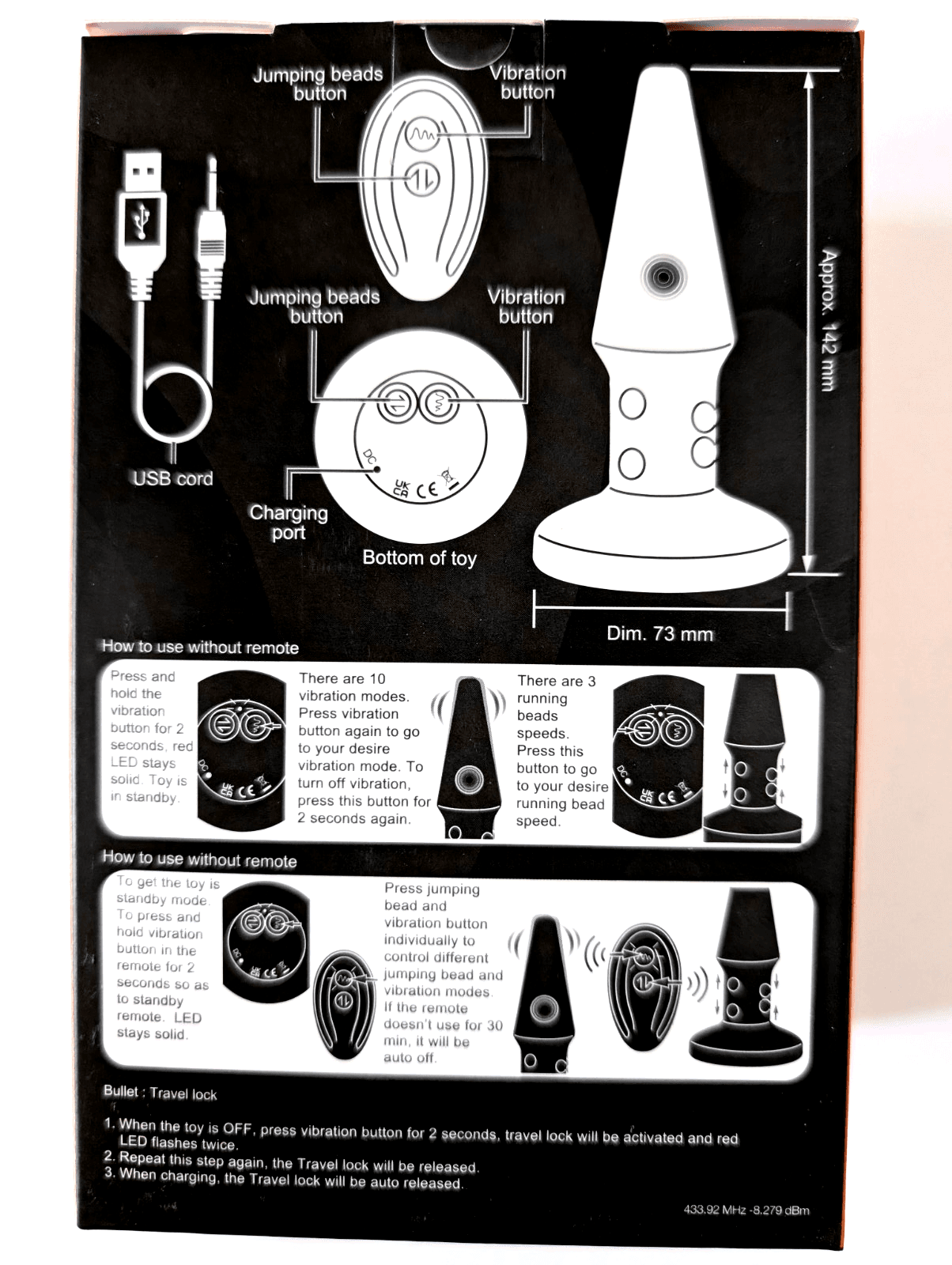 Seven Creations Plug anale con perline rimming Black 14,5 cm controllo remoto in prodotto Erosdom - Palmi, commercioVirtuoso.it