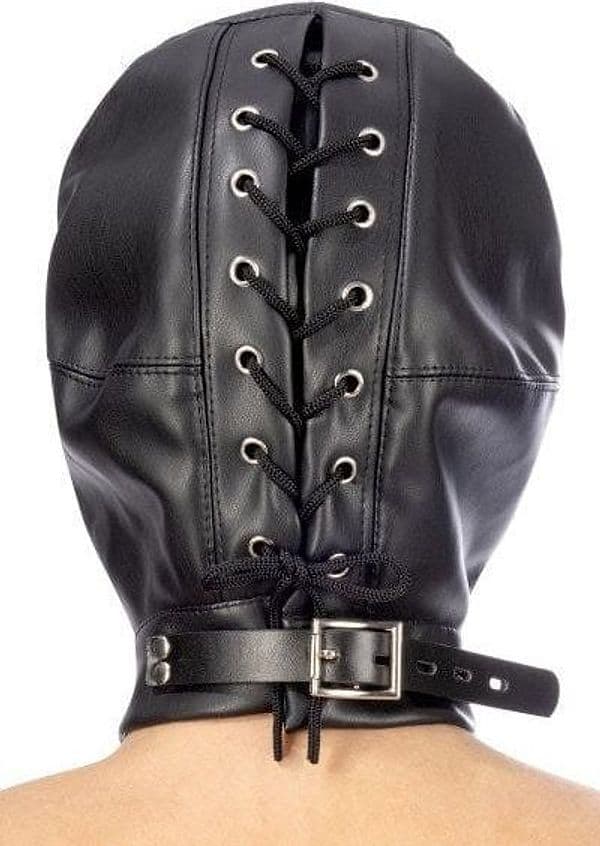 Maschera pelle pu Pain Closed Hood BDSM Dominazione Privazione Sensoriale nero in prodotto Erosdom - Palmi, commercioVirtuoso.it