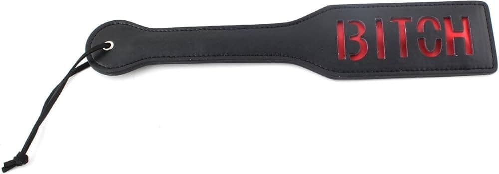 Sculacciatore Premium Spanking SLUT nero 32 pelle fetish bondage BDSM sadomaso in prodotto Erosdom - Palmi, commercioVirtuoso.it