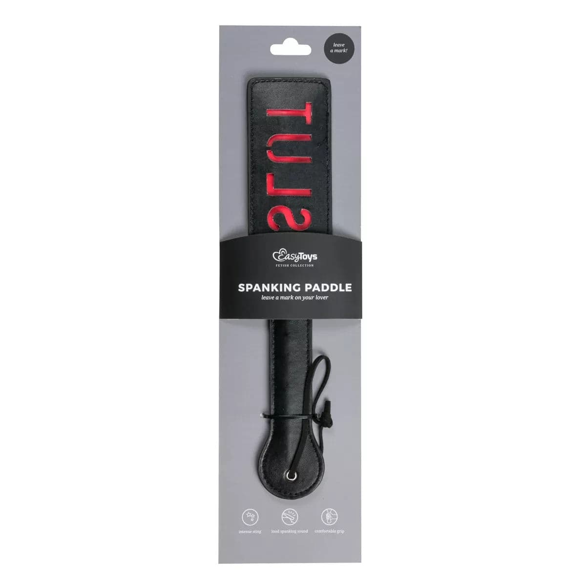 Sculacciatore Premium Spanking SLUT nero 32 pelle fetish bondage BDSM sadomaso in prodotto Erosdom - Palmi, commercioVirtuoso.it