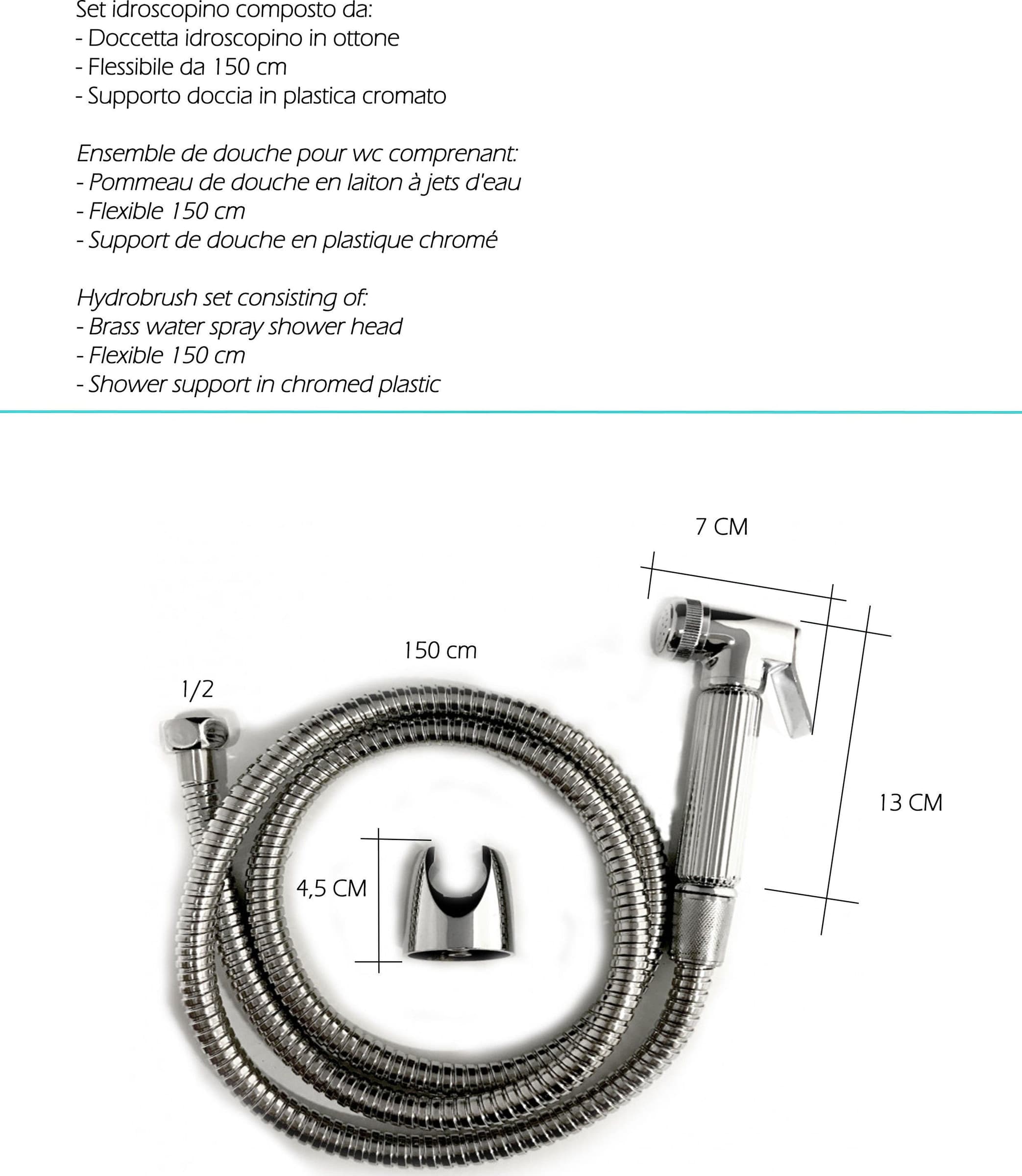 Kit per wc in ottone completo di flessibile 150 e supporto abs in Rubinetti per bidet BagnoClic.it - Pregnana Milanese, commercioVirtuoso.it