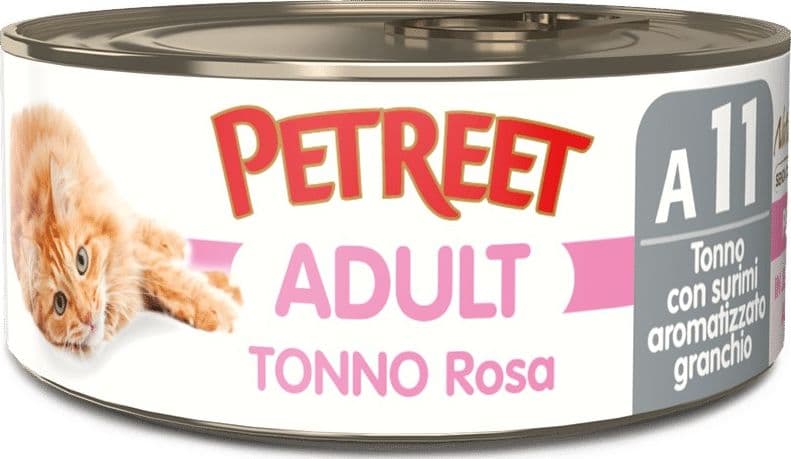 Petreet Cat Adult Tonno Rosa con Surimi Aromatizzato al Granchio 70gr - 2