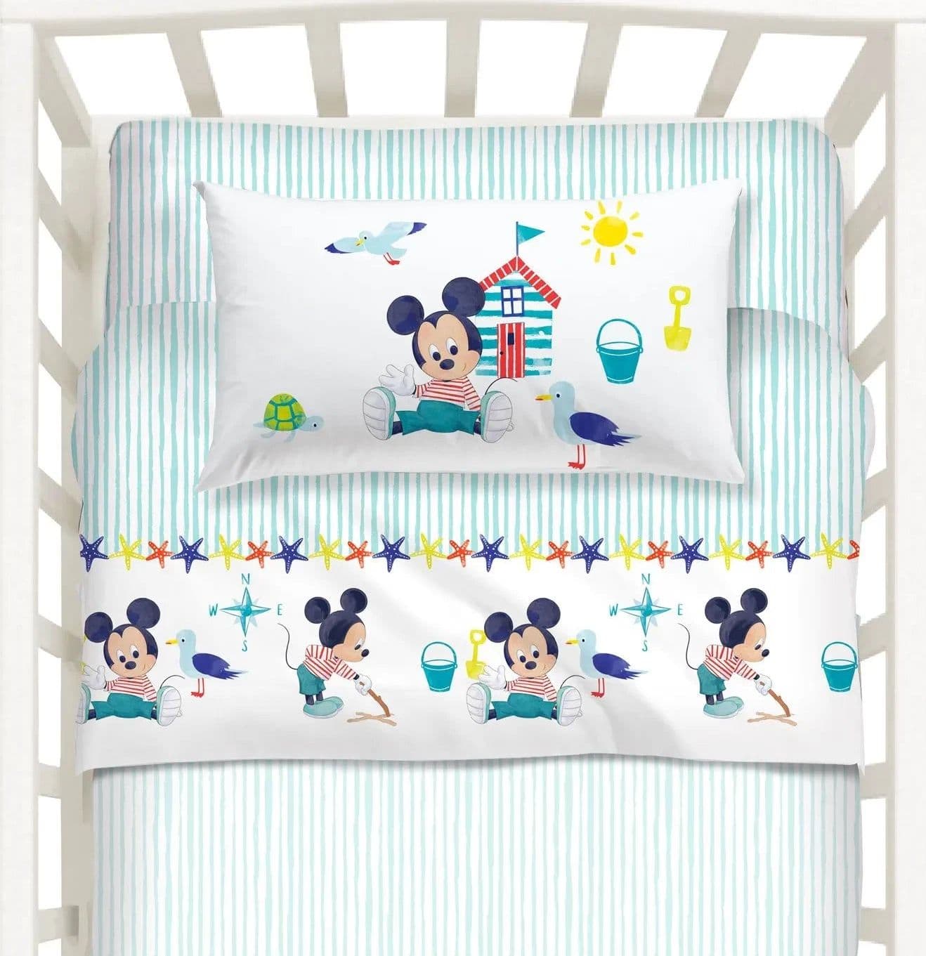 Completo lenzuola baby mickey per culla 100% cotone - Caleffi in Set di lenzuola e federe Falco Biancheria - Parete, commercioVirtuoso.it
