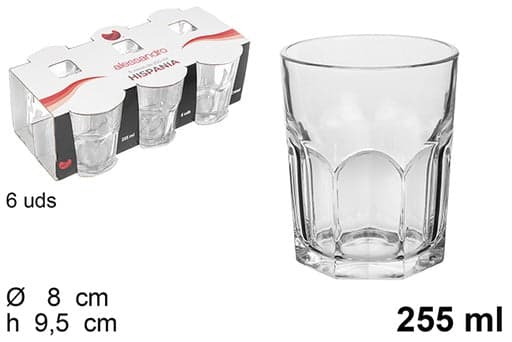 Set 6 Bicchieri in Vetro Hispania 255ml in Calici da acqua Save The Money - Rimini, commercioVirtuoso.it
