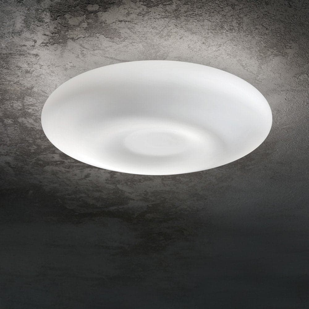 Plafoniera Moderna Glory Vetro Bianco 2 Luci E27 D40Cm in Plafoniere LuceArt - Montecorvino Pugliano, commercioVirtuoso.it