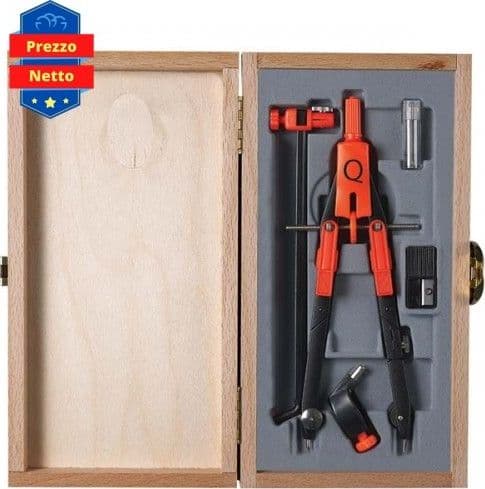 Quando, Compasso Balaustrone con astuccio in legno, set 5 pz
