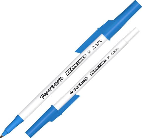 Penna Sfera C/Cappuccio Kilometrico Recycled 1.0Mm Blu Papermate