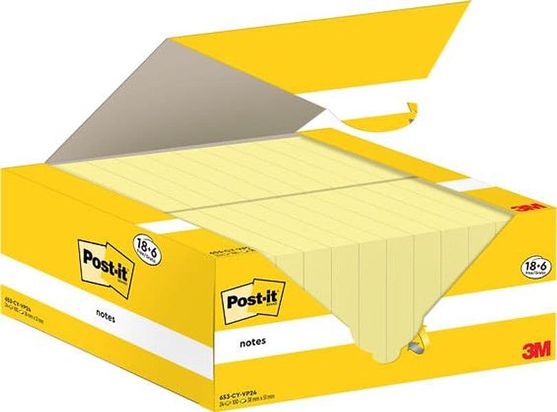 Cf. 18+6Pz Blocco 100Fg.Post-It Notes 38X51Mm 653-Cy-Vp24 Giallo Canary in Blocchetti memo adesivi Il Centro - Jesi, commercioVirtuoso.it