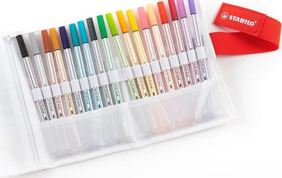 Stabilo - Astuccio Rollerset, Pen 68 Brush, 18 Pennarelli Con Punta Flessibile (IT568/18-41) in Penne a punta porosa Cartospedia - Napoli, commercioVirtuoso.it