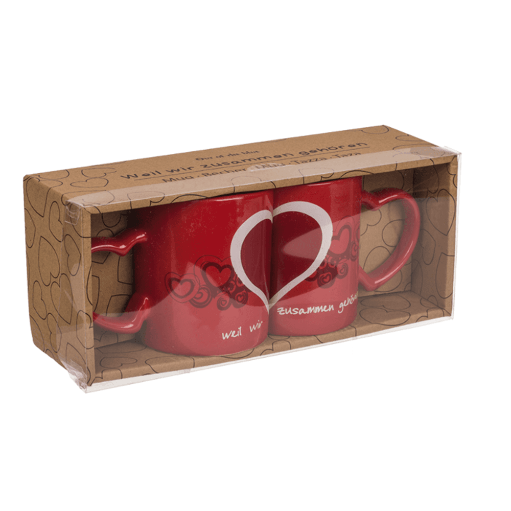 due tazze rosse a incastro con cuore per coppia di innamorati in Giostrine da soffitto Kondorama - Martinsicuro, commercioVirtuoso.it