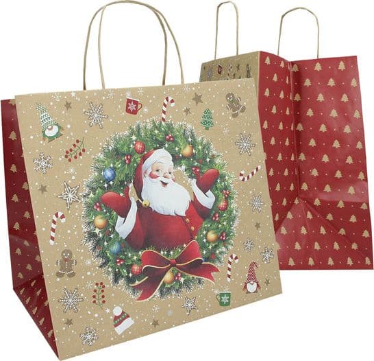 Blister 15 shopper in carta bio kraft 35x22x32cm Big Santa Mainetti Bags