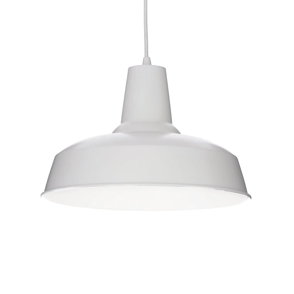 Sospensione Industrial-Minimal Moby Metallo Bianco 1 Luce E27 in Lampade a sospensione LuceArt - Montecorvino Pugliano, commercioVirtuoso.it