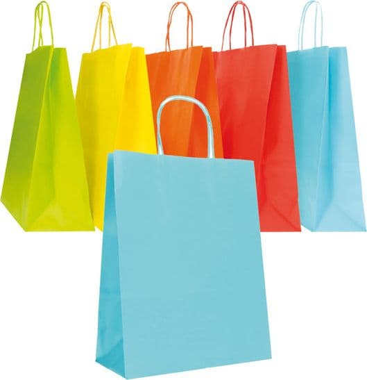 Blister 25 shopper carta kraft 22x10x29cm twisted col.ass.pri/est Mainetti Bags
