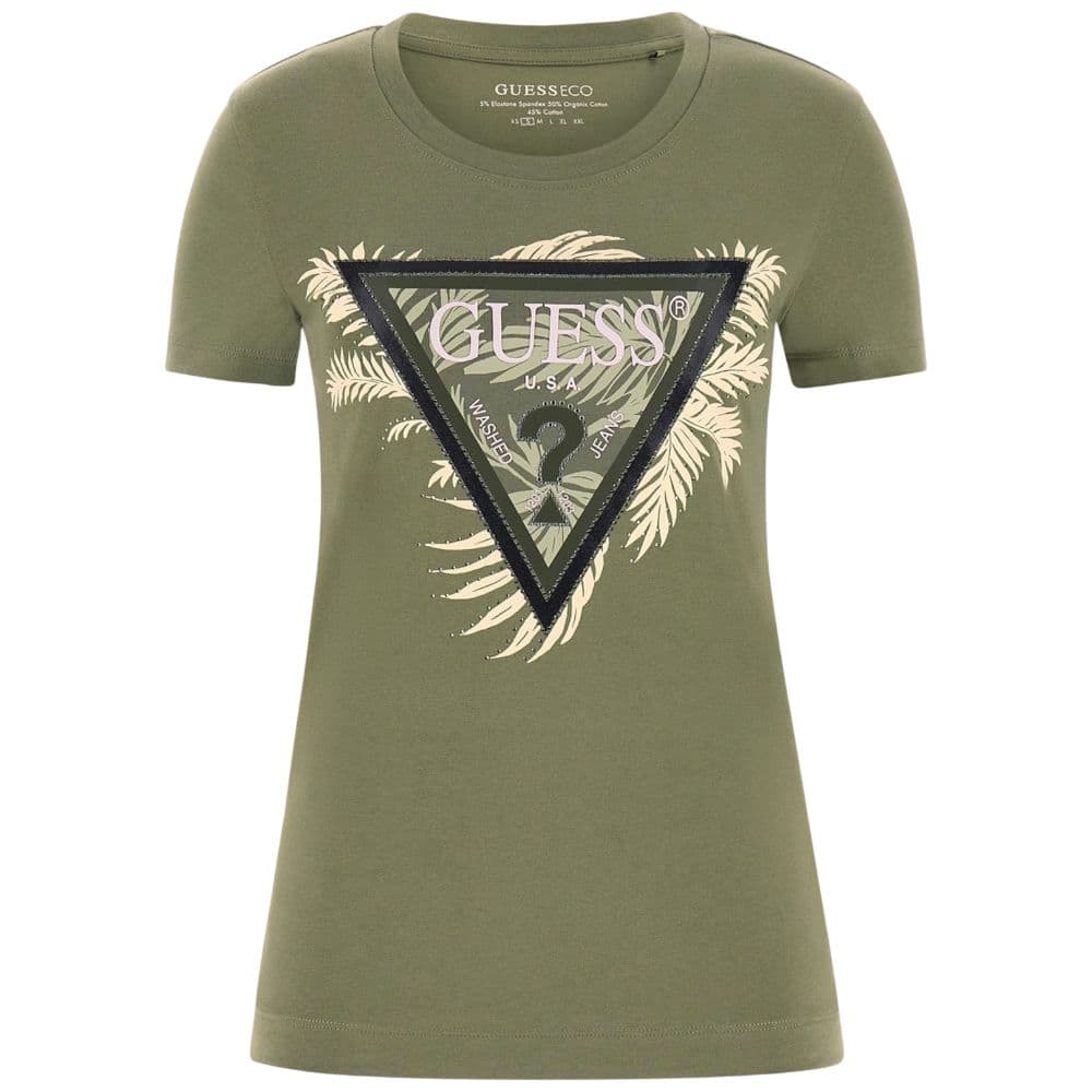 Guess t-shirt verde logo triangolo W5YI13J1314G831 in T-shirt Prodotti di Classe - Nocera Superiore, commercioVirtuoso.it