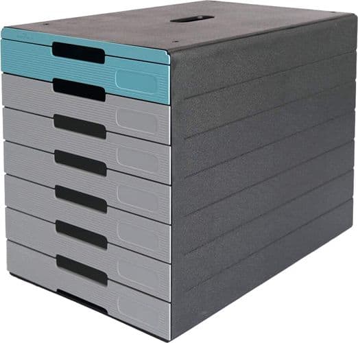 Cassettiera 7 cassetti IDEALBOX PRO 7 azzurro Durable