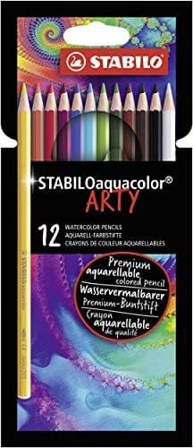 Stabilo - pastelli aquacolor astuccio in cartone ARTY da 12 colori ass. (1612/1-20) - 2