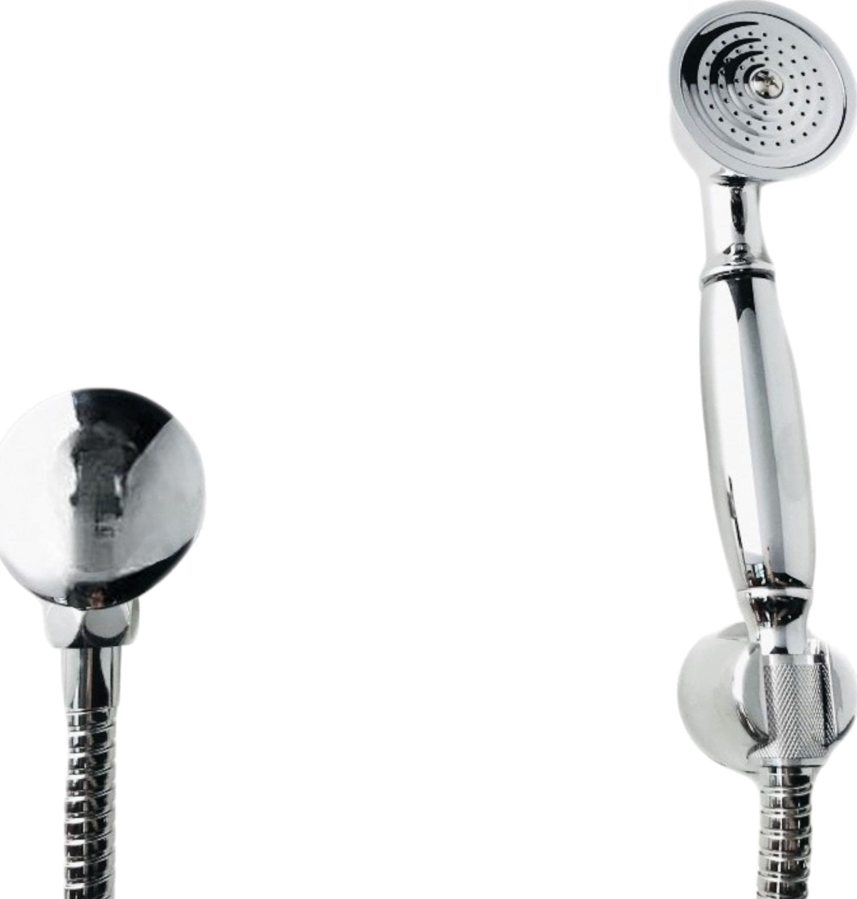 Set doccia in ottone epoca con presa acqua e supporto