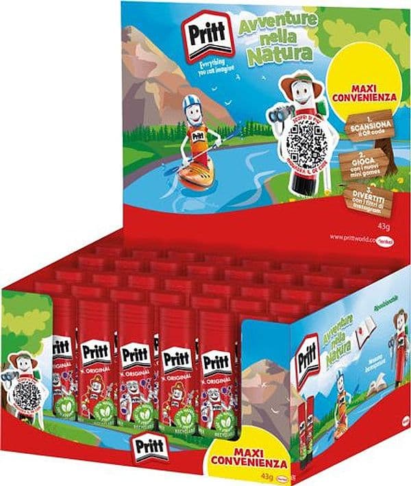 Display 40pz colla Pritt Stick 43gr Avventura nella natura BTS 2024 Henkel