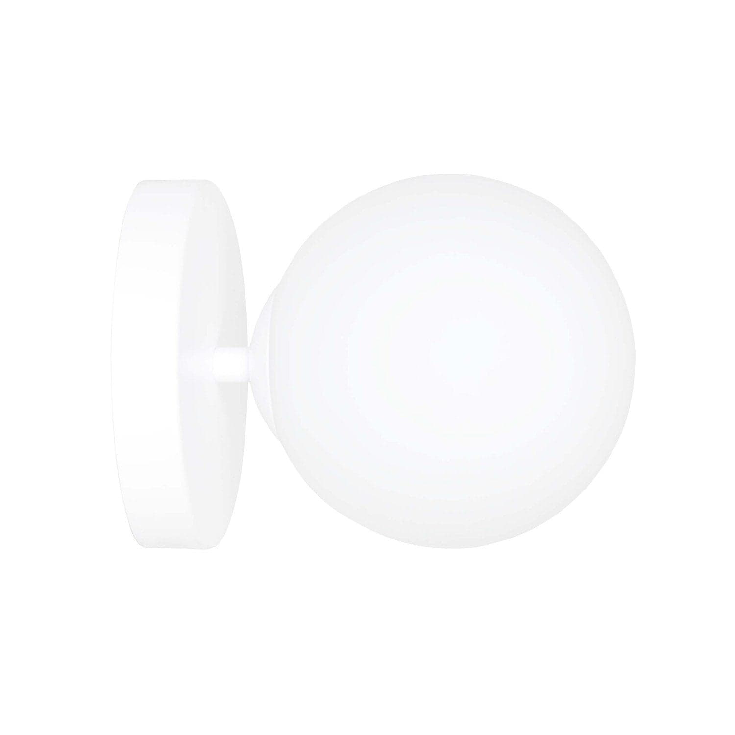 Applique A 1 Luce Hallador In Acciaio Bianco E Sfera In Vetro Opalino in Applique LuceArt - Montecorvino Pugliano, commercioVirtuoso.it